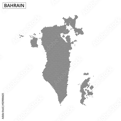 Bahrain outlined with dot pattern against creative background design