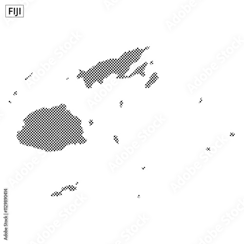 Map of Fiji showcasing its unique geographical features and island formations
