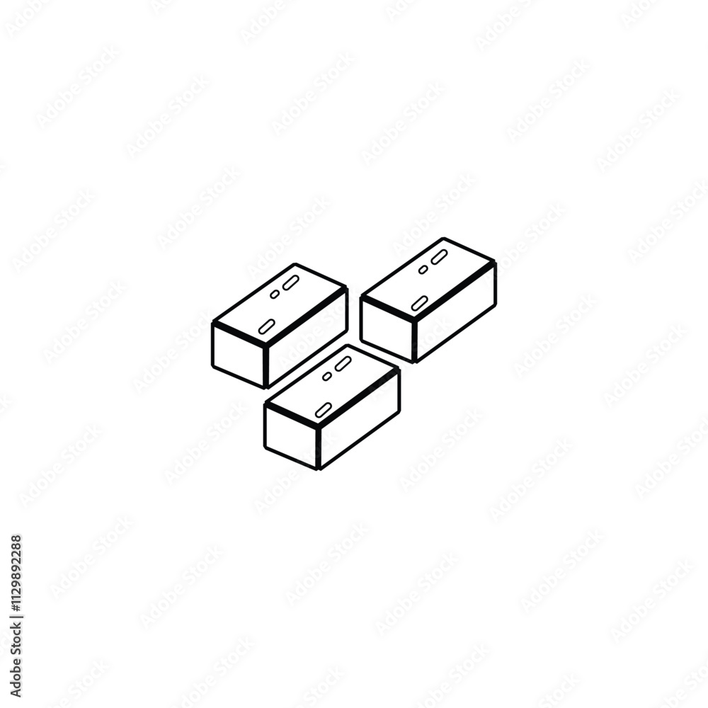 Brick line icon for buildings, modern linear style. Illustration of brick wall construction symbol on a white background. Perfect for web design and mobile concepts Brick line icon for buildings, modern linear style. Illustration of brick wall construction symbol on a white background. Perfect for web design and mobile concepts