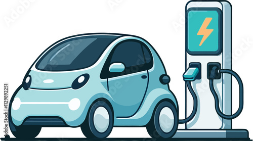 electric car charging station vector