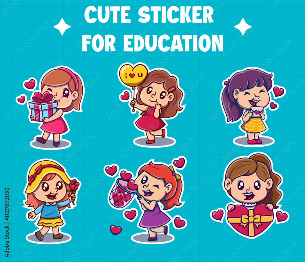 Happy children character is playing and holding flower cartoon vector illustration. Preschooler girl costumed party Happy children character is playing and holding flower cartoon vector illustration. Preschooler girl costumed party