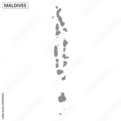 Maldives illustrated map showcasing unique island formations and turquoise waters