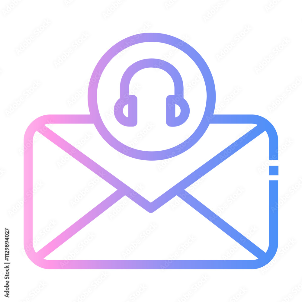 mail support Line Gradient Icon mail support Line Gradient Icon