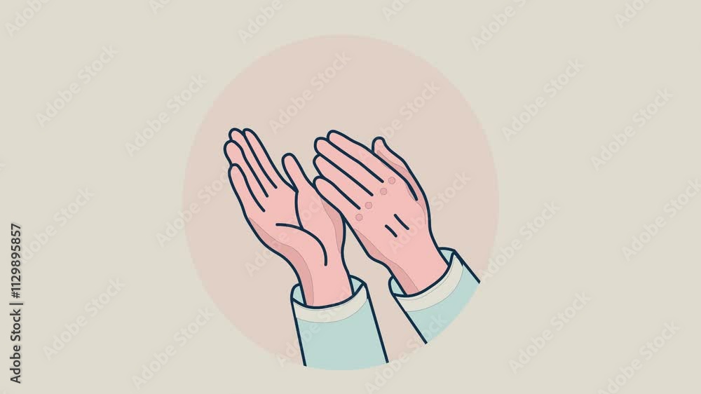 Applause Concept with Hand clapping Flat design animation. clap expression or applaud Applause Concept with Hand clapping Flat design animation. clap expression or applaud
