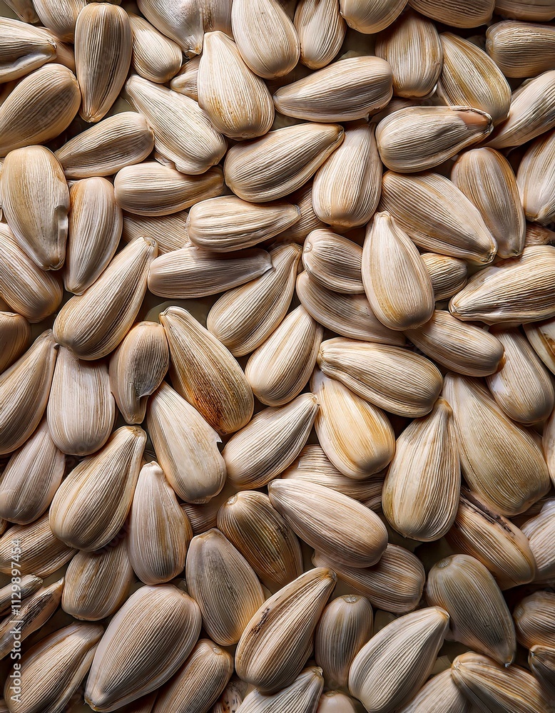 A close-up shot of a pile of sunflower seeds. A close-up shot of a pile of sunflower seeds.