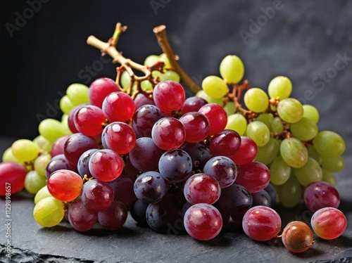 Grapes on a Slate Board photo