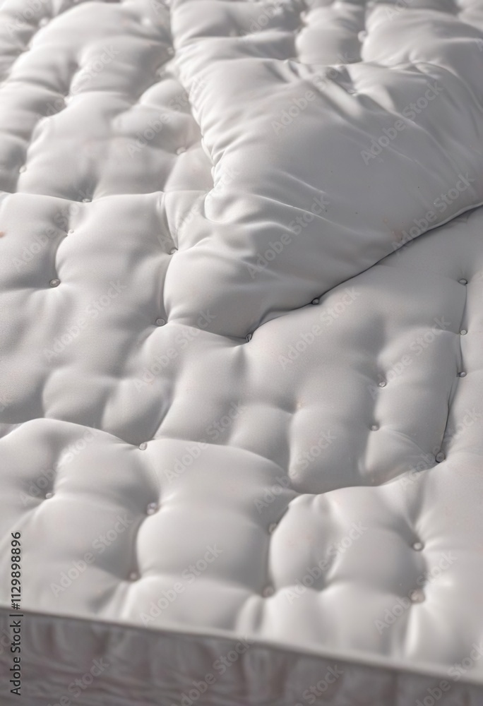 Fototapeta premium D?tail d'une femelle d'acarien vue en gros plan sur un matelas avec son ?uf, matelas, insecte