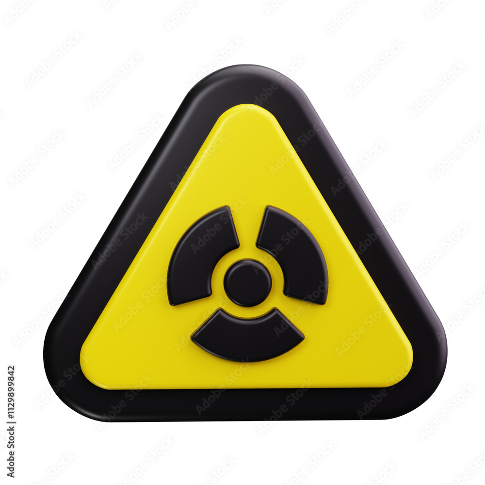 Radiation Hazard Triangle 3d Render Icons Radiation Hazard Triangle 3d Render Icons
