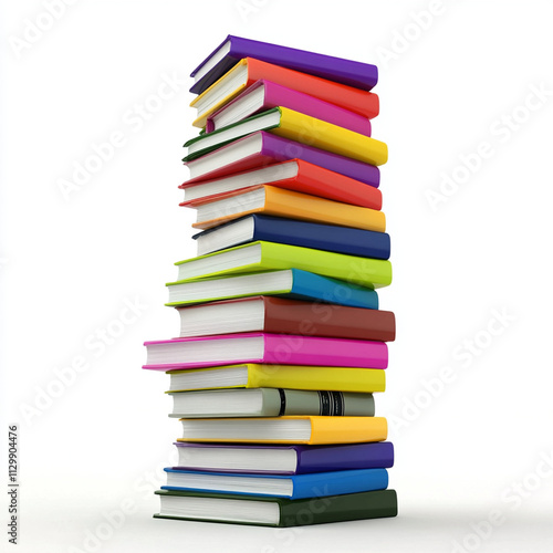Wallpaper Mural Colorful stack of books isolated on white background, showcasing vibrant covers Torontodigital.ca
