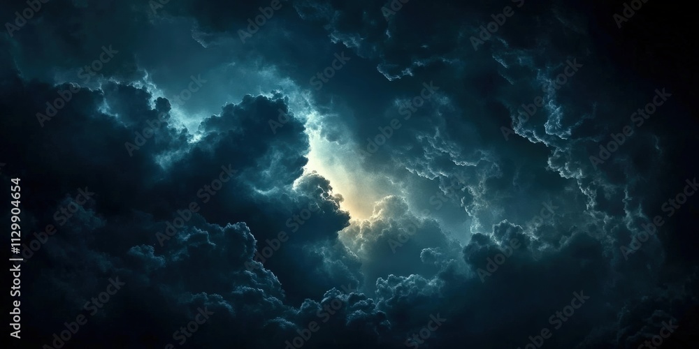 Dramatic Dark Clouds with Cinematic Lighting and High Contrast Atmosphere in a Mysterious Sky