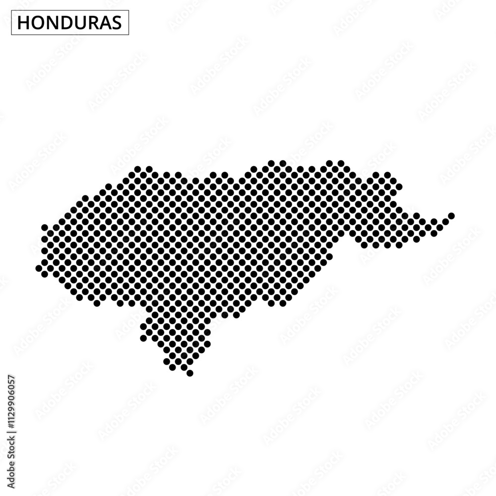 Map outline of Honduras with dot pattern highlighting the country’s shape Map outline of Honduras with dot pattern highlighting the country’s shape