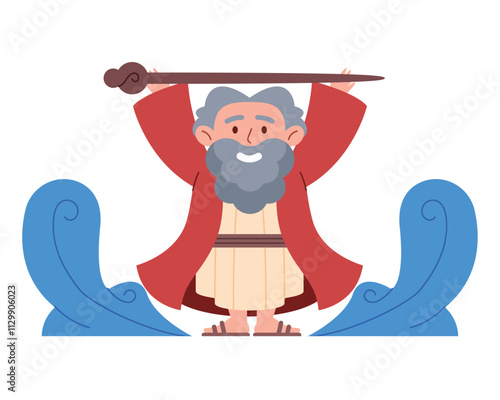 happy moses parting red sea