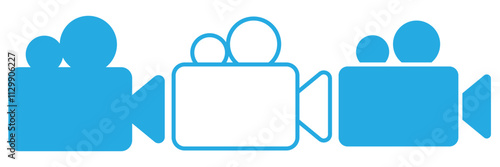 Video camera icon. Video call icon set. Camera Icons. Movie Sign. Video streaming , facetime symbol. Vector illustrator.