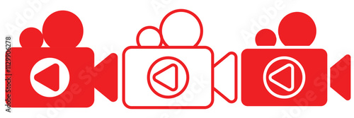 Video camera icon. Video call icon set. Camera Icons. Movie Sign. Video streaming , facetime symbol. Vector illustrator.