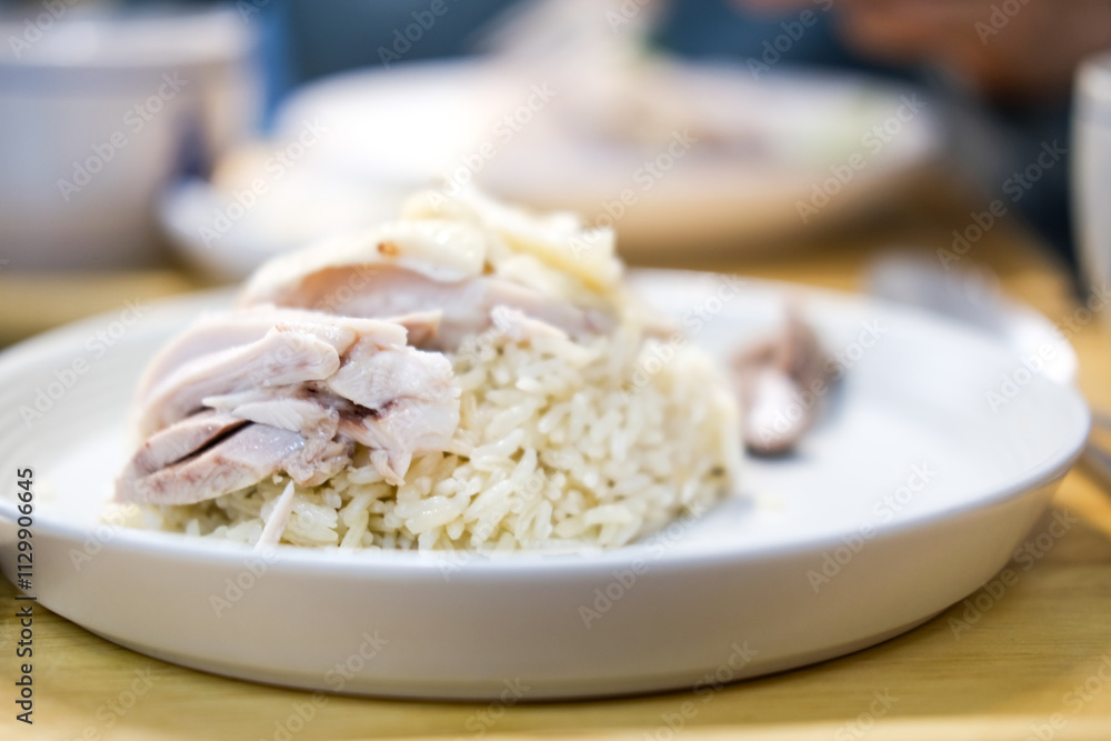 Hainanese Chicken rice. Asian food style