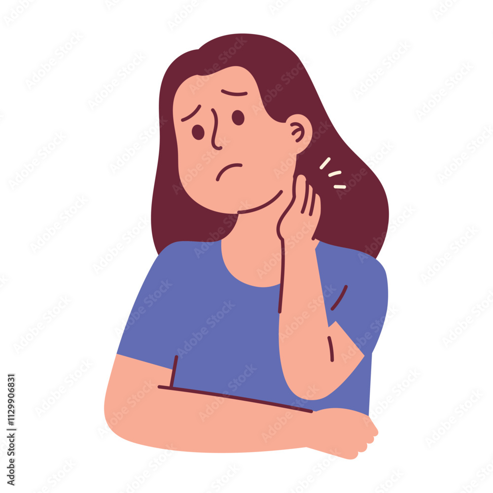 Woman Suffering from Neck Pain Symptom Woman Suffering from Neck Pain Symptom
