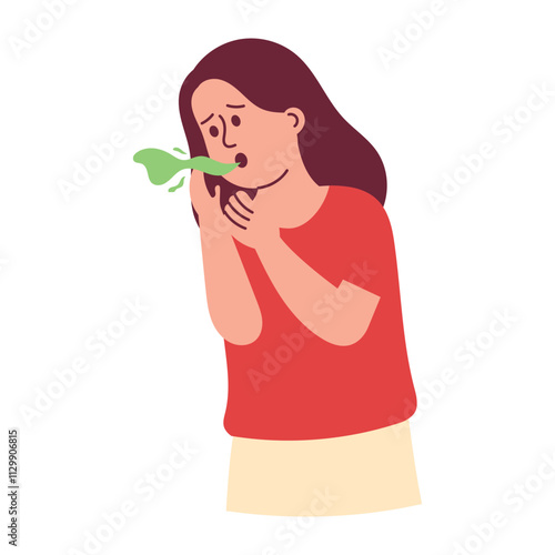 Woman with Bad Breath Illustration