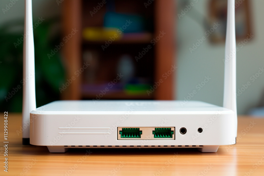 WiFi modem router showcasing high-tech design and extended range capabilities. WI-FI router WiFi modem router showcasing high-tech design and extended range capabilities. WI-FI router