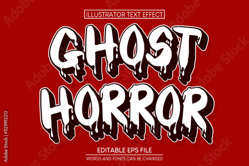 ghost horor editable text effect, editable text 3d style