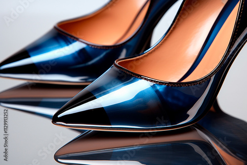 Elegant high-end women's shoes showcasing refined craftsmanship and sophisticated style. photo