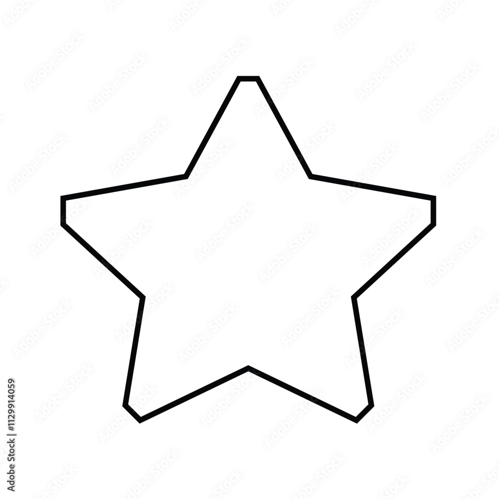 Star vector icon in flat design style, isolated on a white background. Editable line star symbol, perfect for graphic design, logos, and decorative elements Star vector icon in flat design style, isolated on a white background. Editable line star symbol, perfect for graphic design, logos, and decorative elements