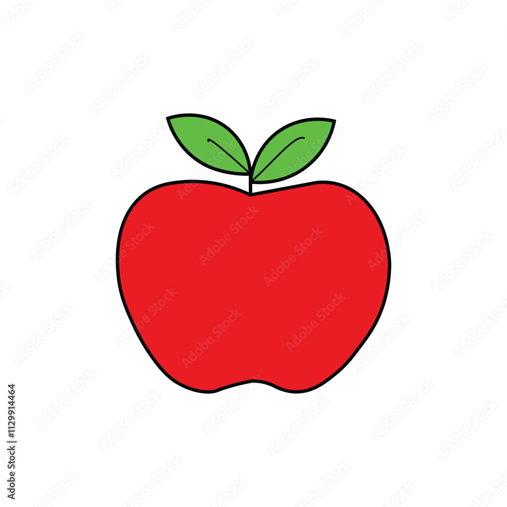 A fresh red apple icon depicting a fruit symbol in a flat design style. This illustration is perfect for healthy food apps, graphics, and nutrition-related content A fresh red apple icon depicting a fruit symbol in a flat design style. This illustration is perfect for healthy food apps, graphics, and nutrition-related content