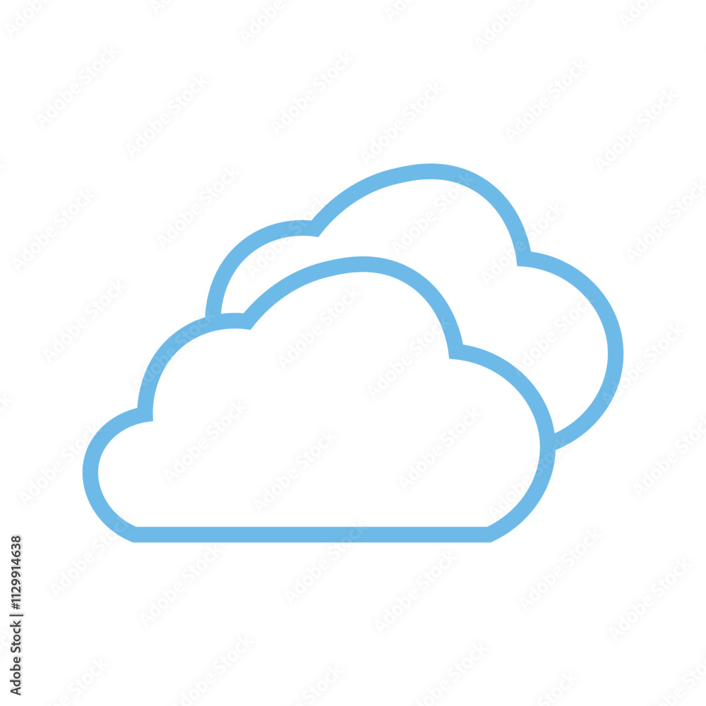 Vector line art cloud icon representing cloud storage, databases, and networking concepts. This minimalist design is ideal for software illustrations, storage solutions, and meteorological concepts Vector line art cloud icon representing cloud storage, databases, and networking concepts. This minimalist design is ideal for software illustrations, storage solutions, and meteorological concepts