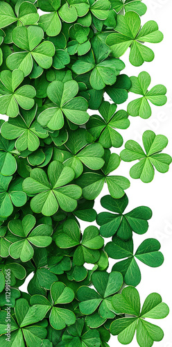 Vibrant green clovers in natural arrangement