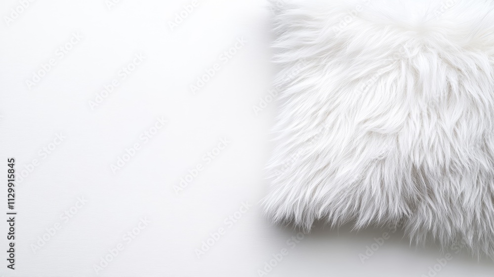White fluffy pillow on plain surface showing soft texture White fluffy pillow on plain surface showing soft texture