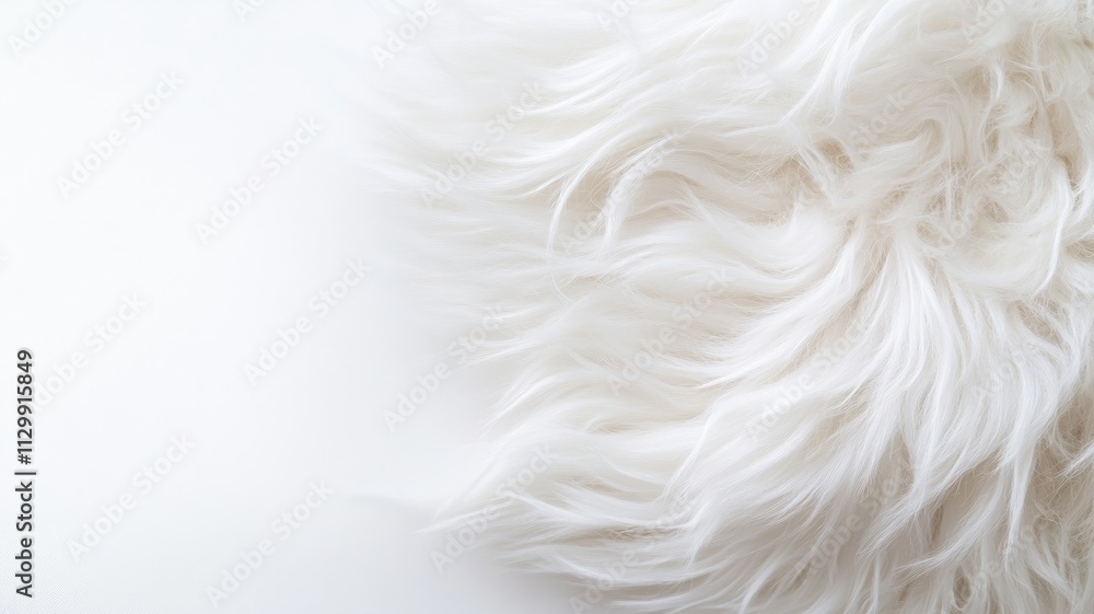 Soft, fluffy white fur texture on light background Soft, fluffy white fur texture on light background