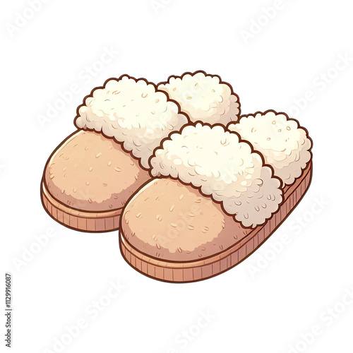Fuzzy slippers isolated on transparent background