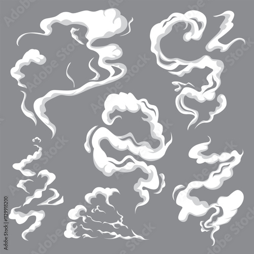 Collection of different smoke illustration