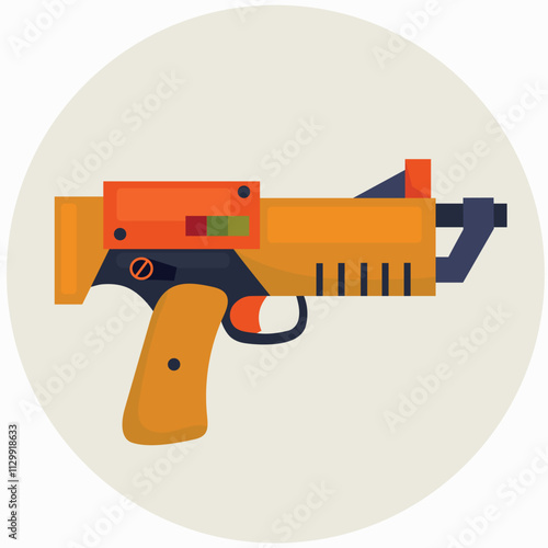 Laser, blaster, futuristic weapon gun icon clipart avatar logotype isolated vector illustration