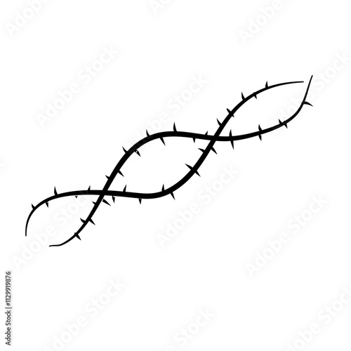 thorny plant stem vector