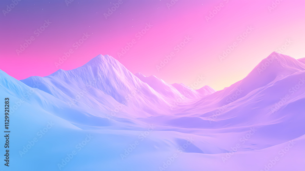 Fototapeta premium Pink blue white aurora borealis, polar lights over ice and snow landscape, generative ai. aurora borealis. illustration. Aurorae. Illustration