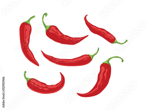 Hot red chili peppers
