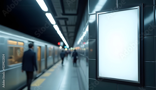 Modern Subway Station Poster Mockup with Dynamic Lighting