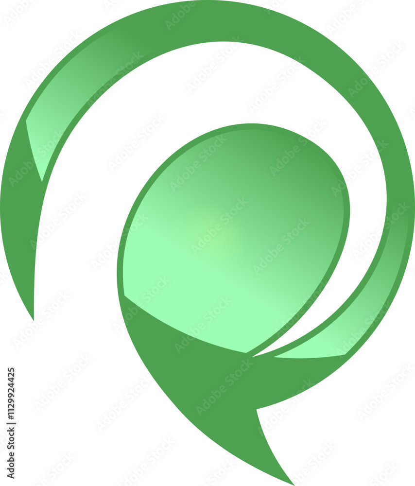 green eco icon circle sphere globe communication vector logo. green eco icon circle sphere globe communication vector logo.