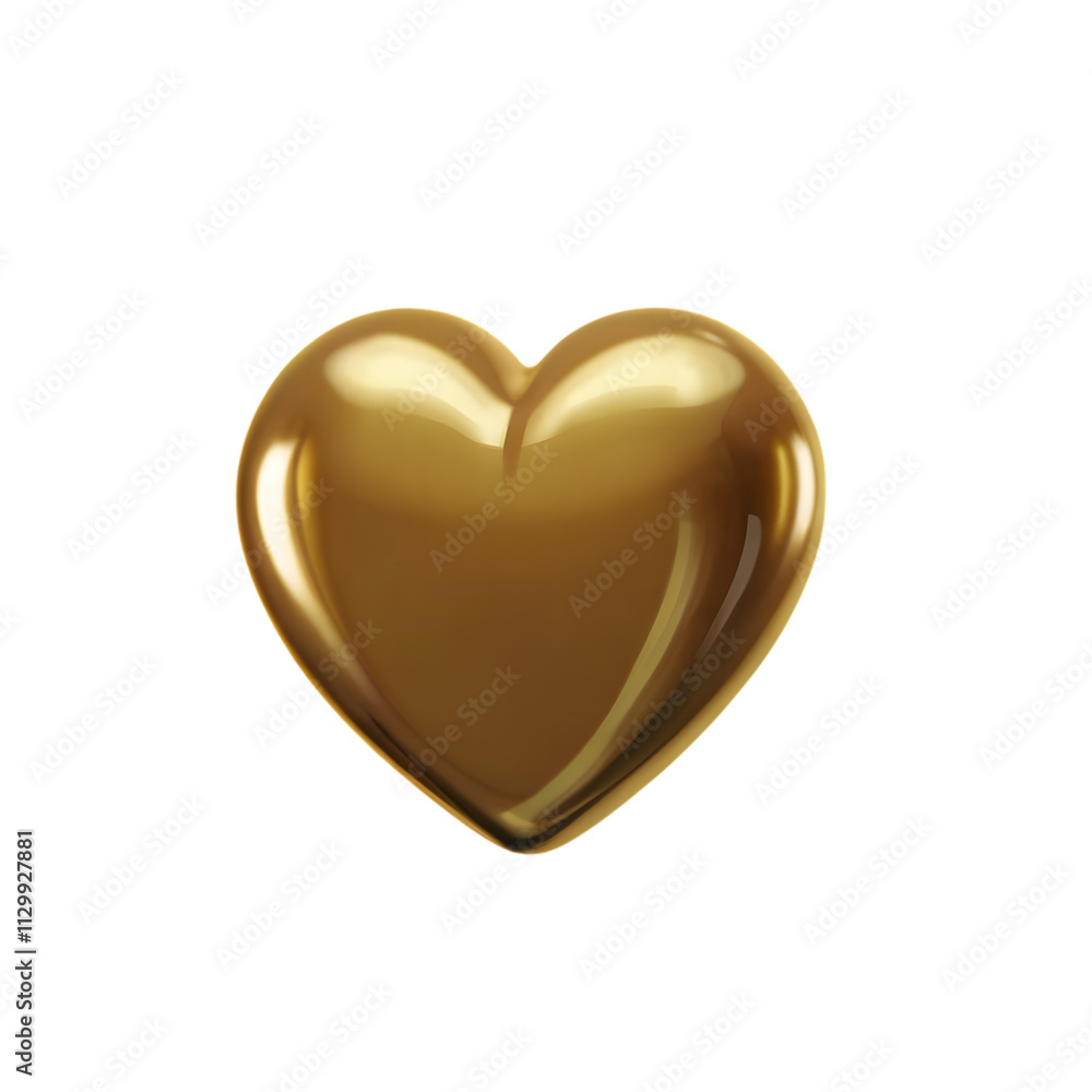 golden heart 3d render icon isolated on transparent background cutout golden heart 3d render icon isolated on transparent background cutout
