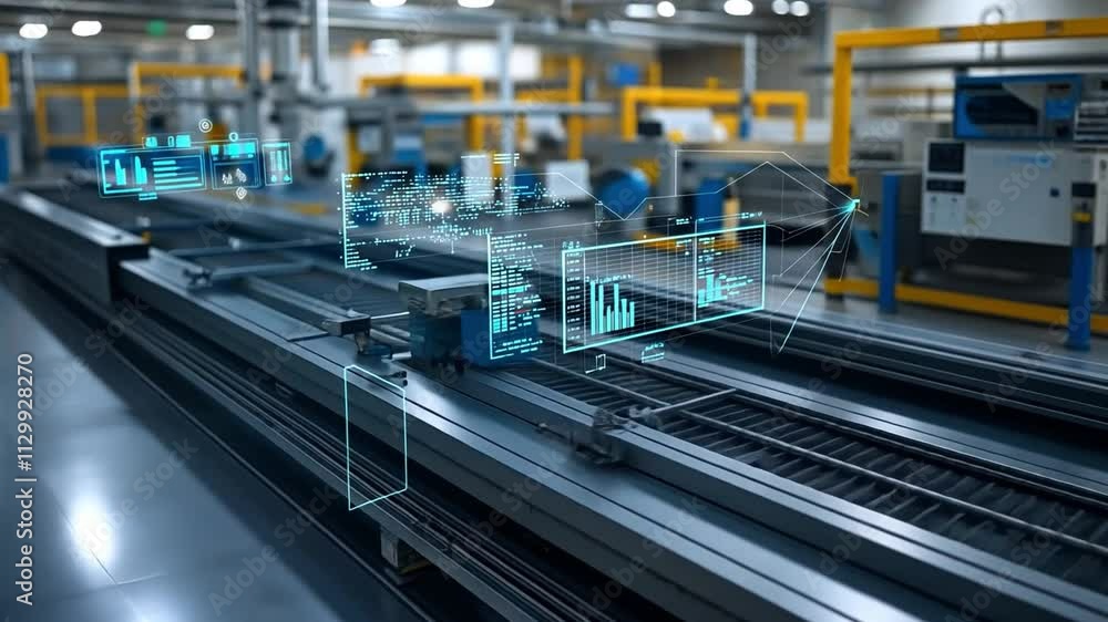 Modern industrial factory automation with advanced data visualization and analysis in real-time Modern industrial factory automation with advanced data visualization and analysis in real-time