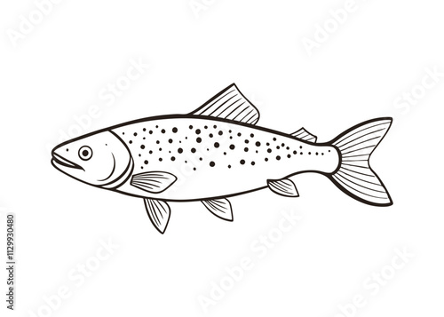 "Explore the beauty of nature with this trout fish coloring page! Features intricate patterns, flowing fins, and realistic scales perfect for creative coloring fun."