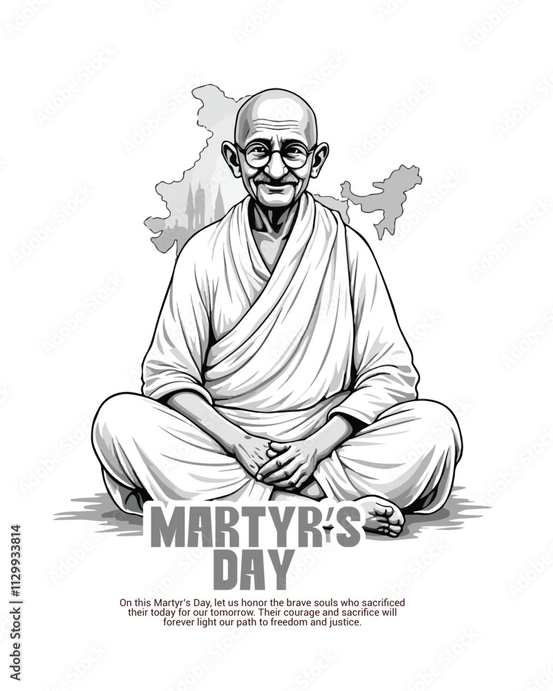 Happy Mahatma Gandhi punyatithi, martyr's day social media post banner template Happy Mahatma Gandhi punyatithi, martyr's day social media post banner template