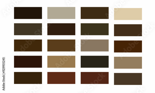 set of brown squares. Brown and Neutral Color Palette Chart - Earth Tones and Shades for Design Project