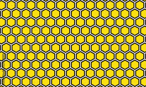 abstract simple black yellow honeycomb pattern can be used background.