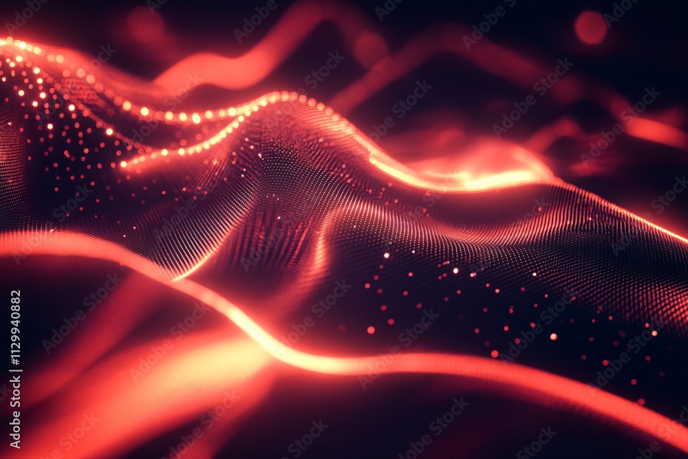 Abstract Digital Wave Patterns with Neon Glow and Motion Effects Abstract Digital Wave Patterns with Neon Glow and Motion Effects