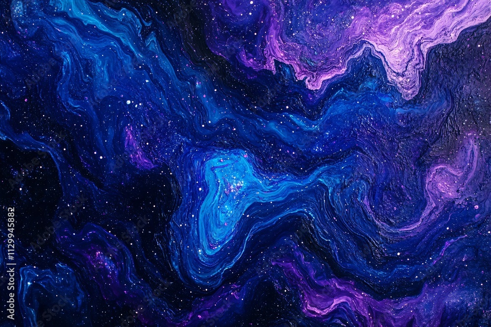 Abstract Cosmic Art in Dark Blue and Purple Swirls and Patterns Abstract Cosmic Art in Dark Blue and Purple Swirls and Patterns