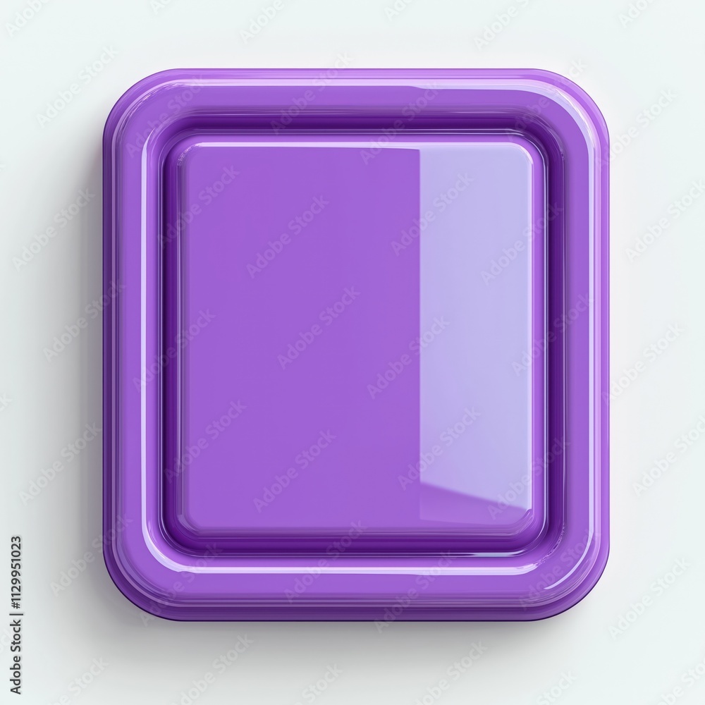 Blank violet square button with round corners. Modern design. Flat style. 3d rendering on white background. Mobile app icon template. Digital illustration. Abstract graphic element. Versatile for Blank violet square button with round corners. Modern design. Flat style. 3d rendering on white background. Mobile app icon template. Digital illustration. Abstract graphic element. Versatile for