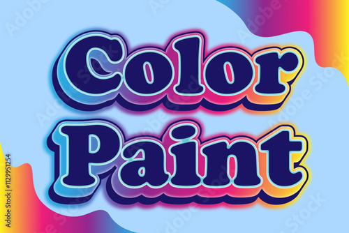 color paint editable text effect 3d
