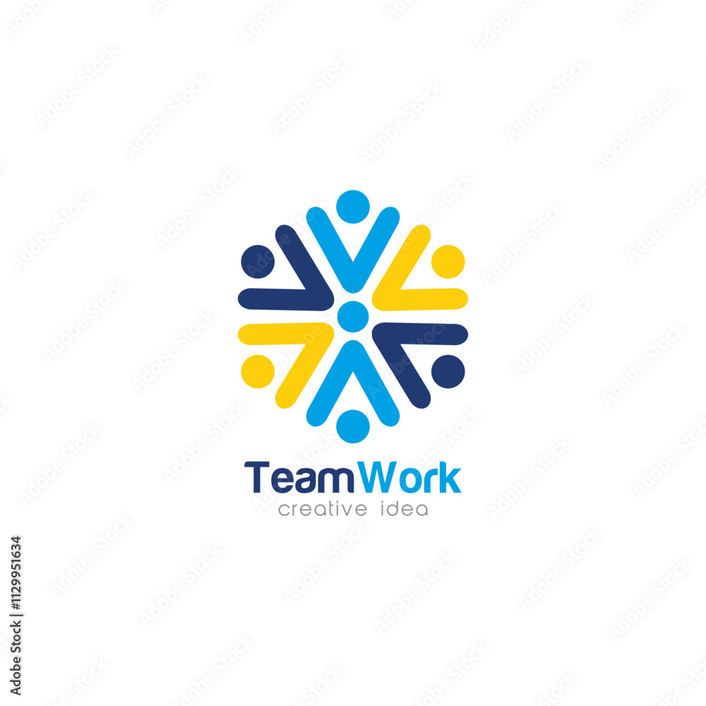 Fototapeta premium Creative Team Work Concept Logo Design Template