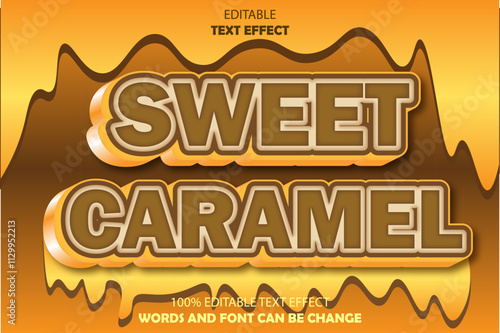 sweet caramel editable text effect 3d